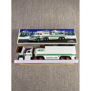 1995 Hess Toy Truck Gasoline Tanker with Helicopter and Box
